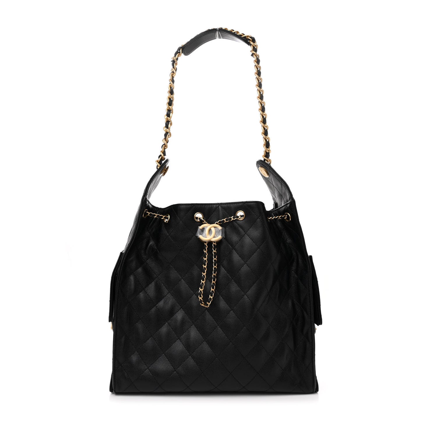 Caviar Quilted Medium Chanel 25 Handbag Black