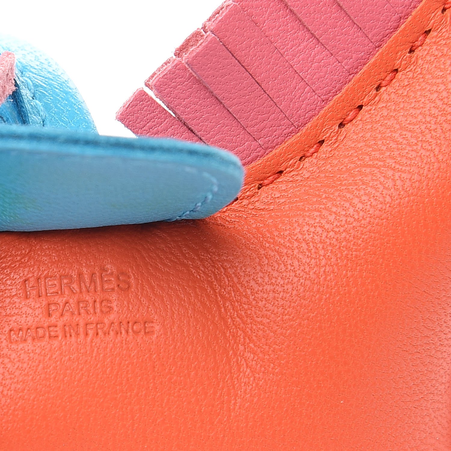 Hermes Milo Lambskin Grigri Rodeo Horse Bag Charm PM Orange Poppy Rose Azalee Bleu Azteque 3 of 4