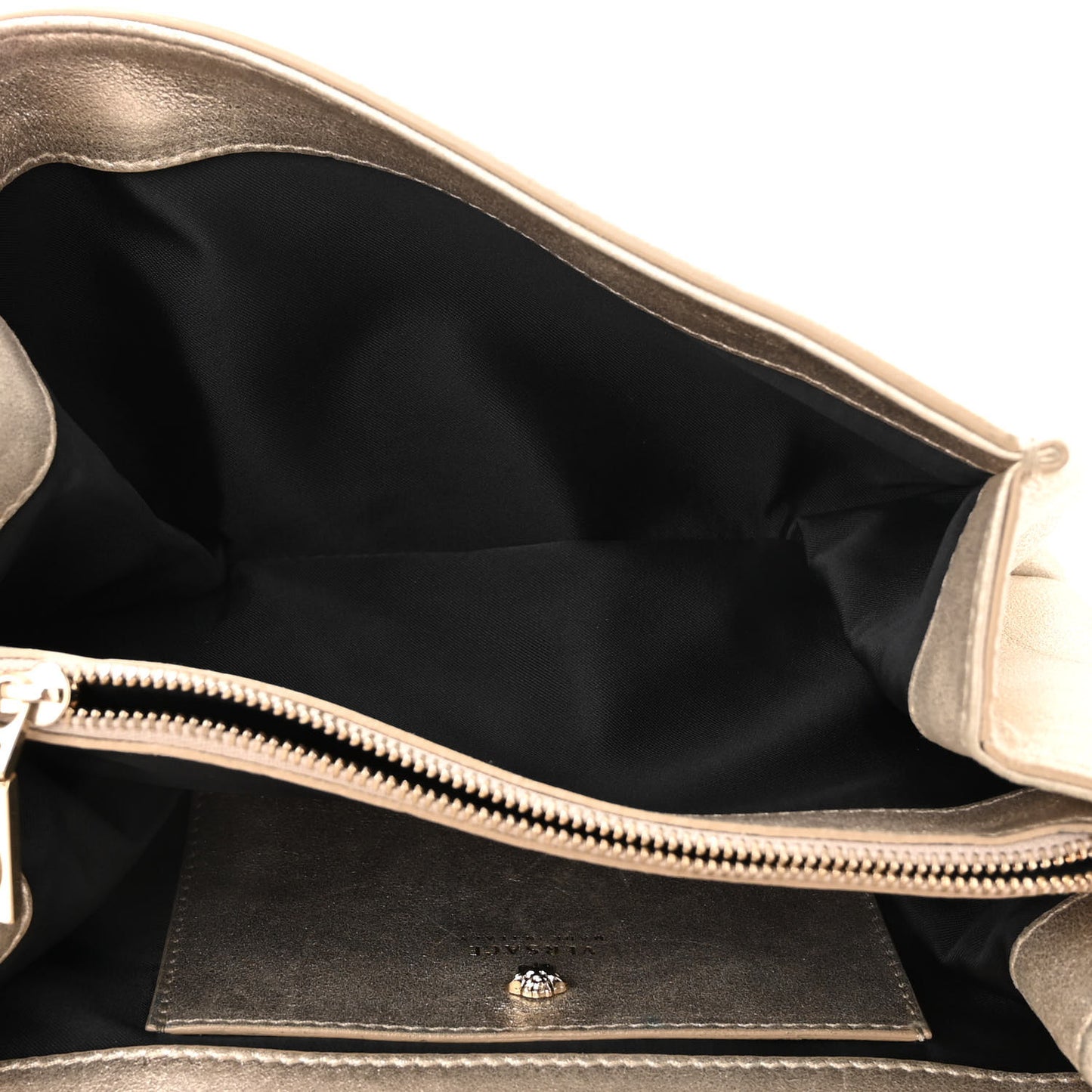 Suede Palazzo Crystal Chain Evening Bag Gold