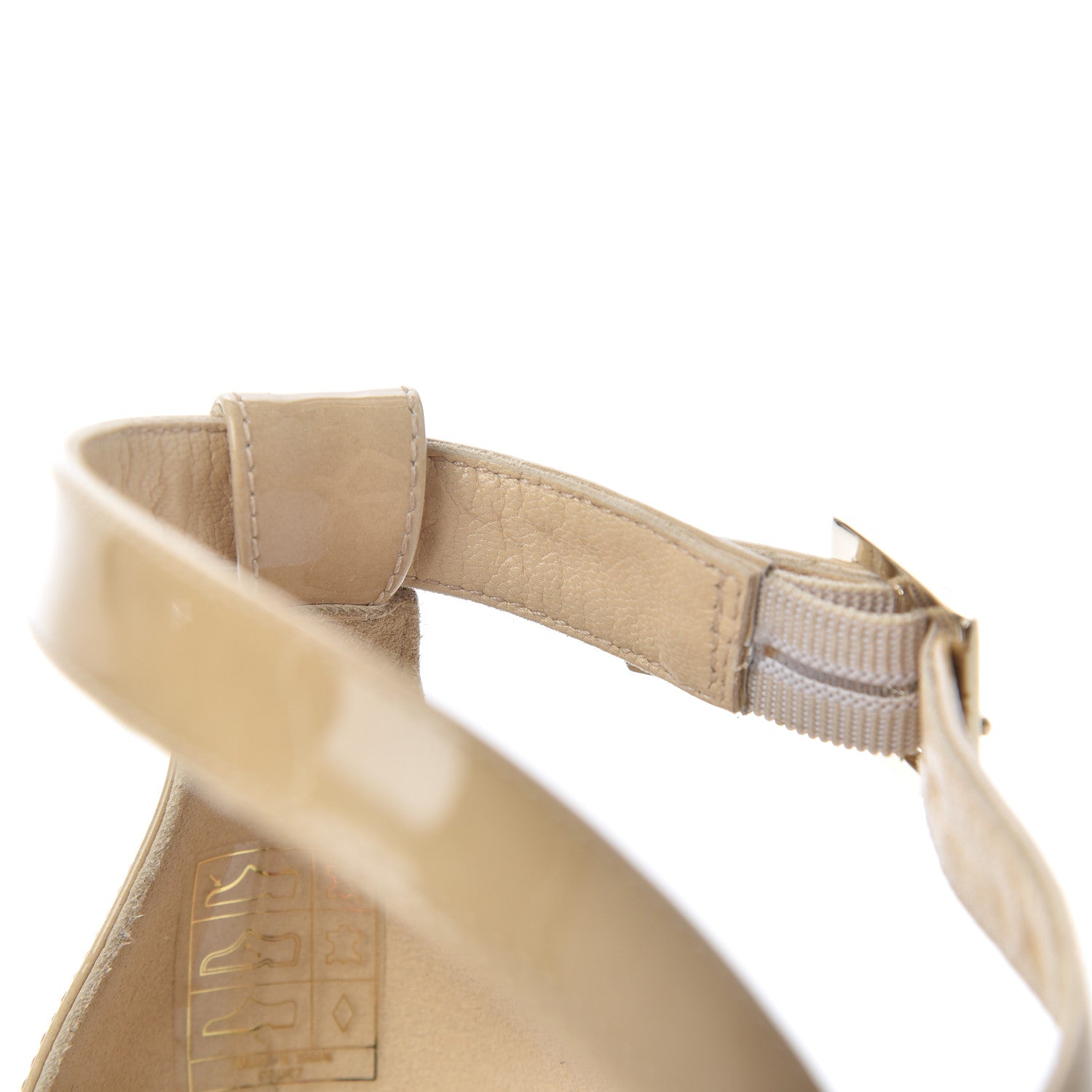 Jimmy Choo Patent Cork Portia 120 Wedge Sandals 38 Nude 9 of 23