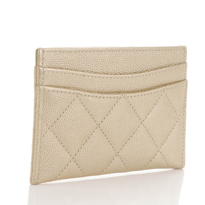 Chanel Metallic Caviar Quilted Card Holder Light Gold 3 of 8