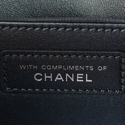 Chanel Iridescent Caviar Quilted Classic Pouch Clutch Black 6 of 11
