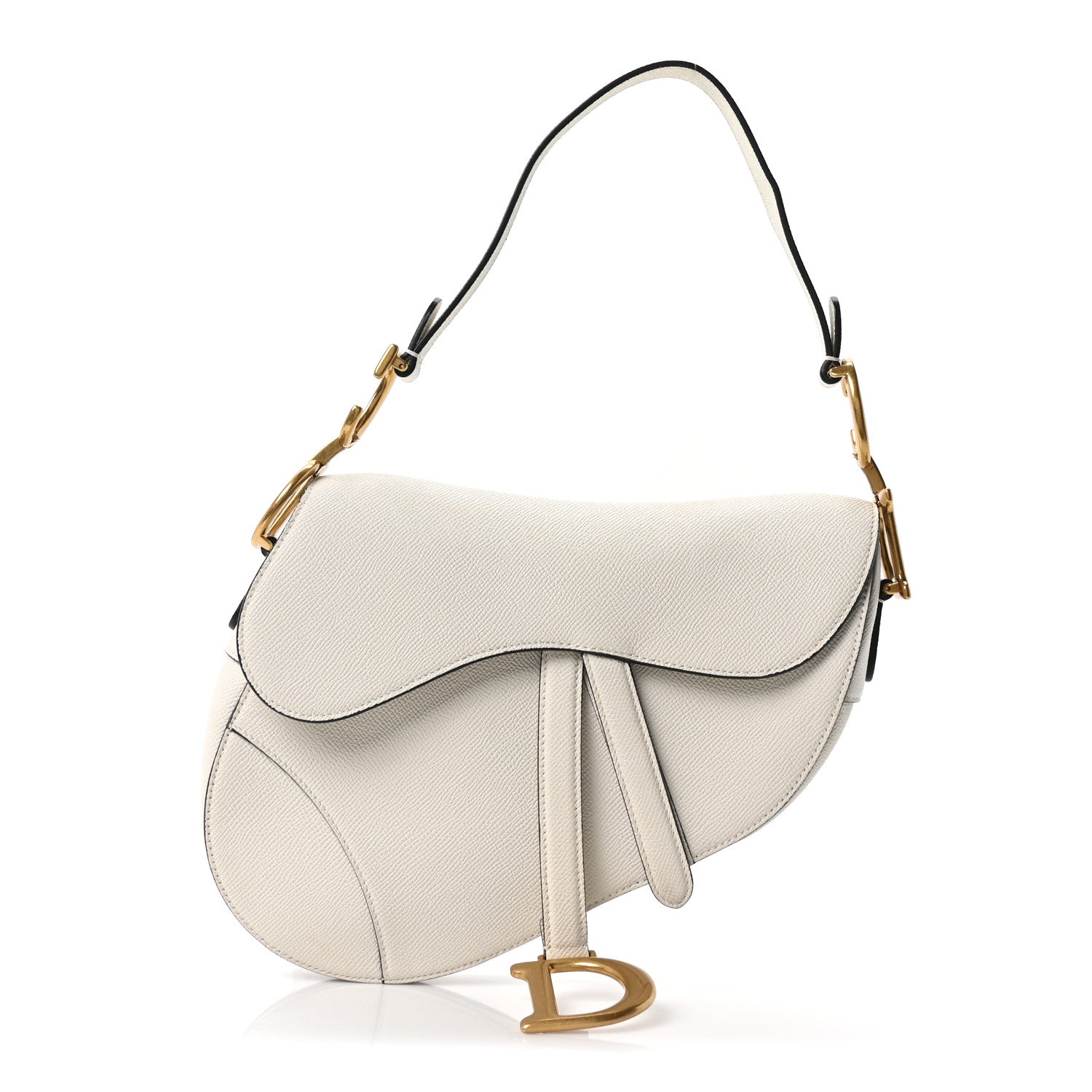 Christian Dior Grained Calfskin Saddle Bag White 1 of 11