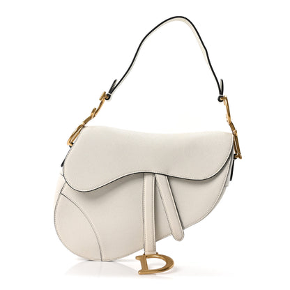 Christian Dior Grained Calfskin Saddle Bag White 1 of 11