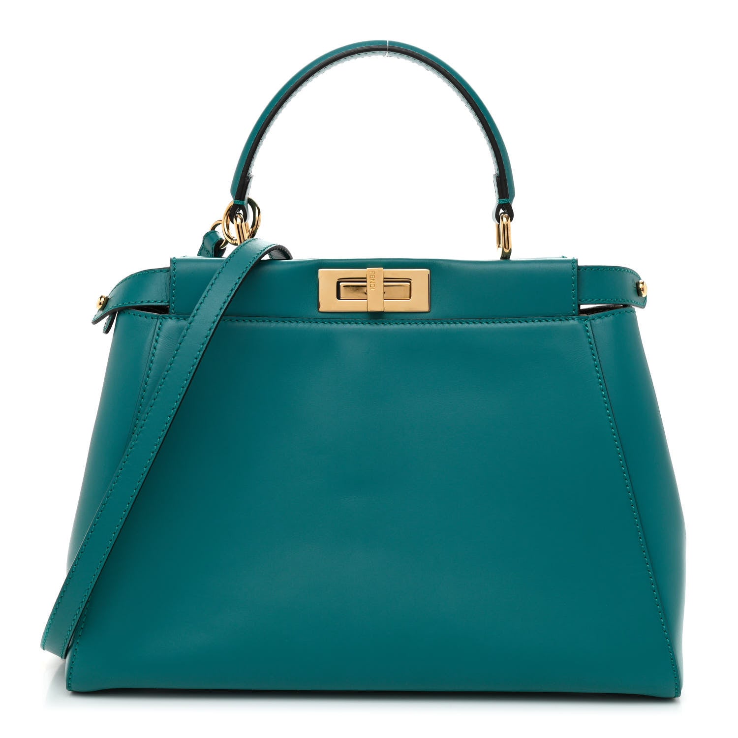 Fendi Vitello Morgan Fabric Jacquard Pequin Medium Peekaboo Iconic Satchel Lago Tobacco Black 1 of 9