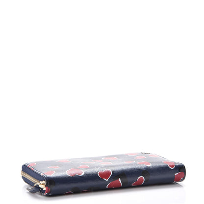 Gucci Calfskin Heartbeat Print Zip Around Wallet Blue 7 of 8