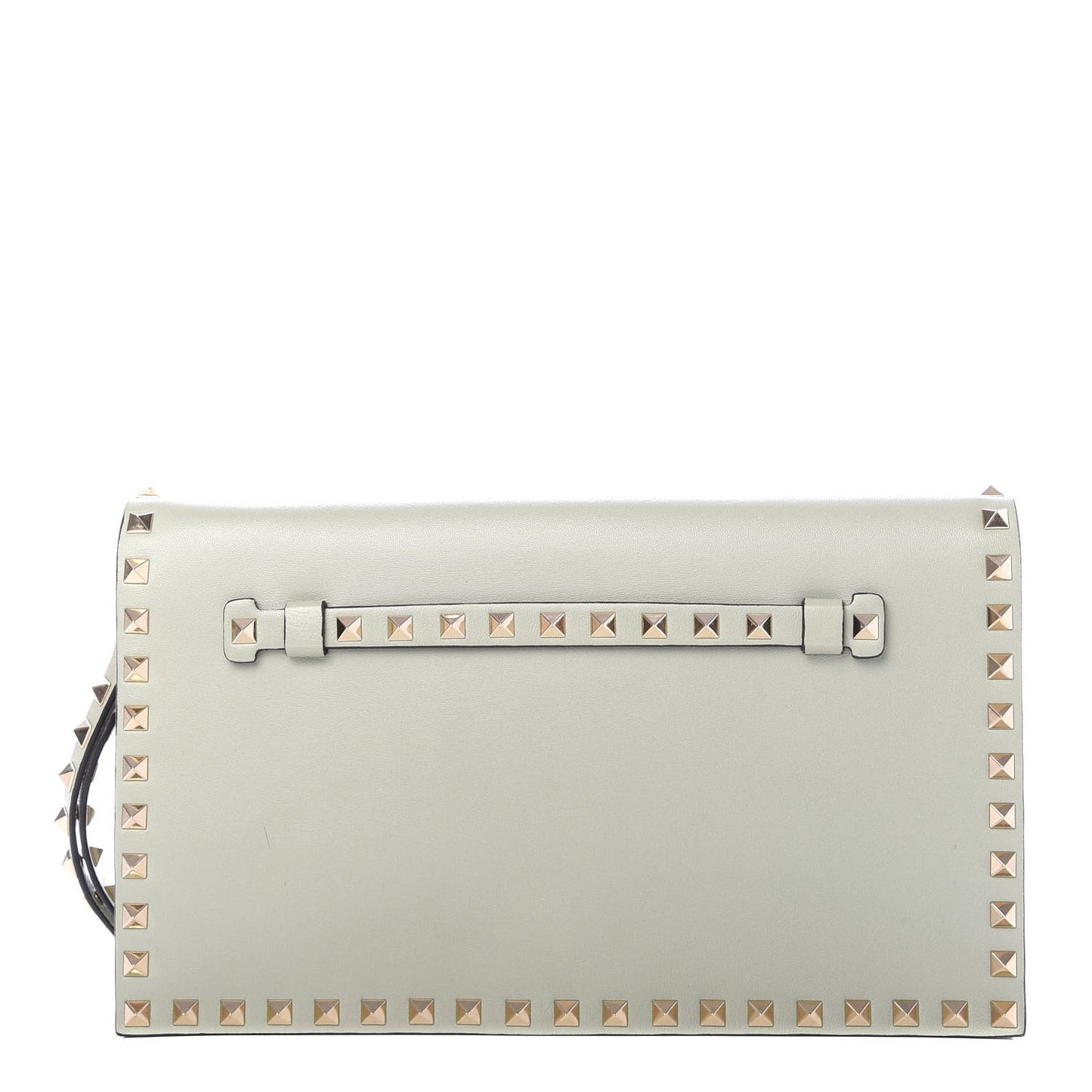 Nappa Rockstud Wristlet Clutch Water Green