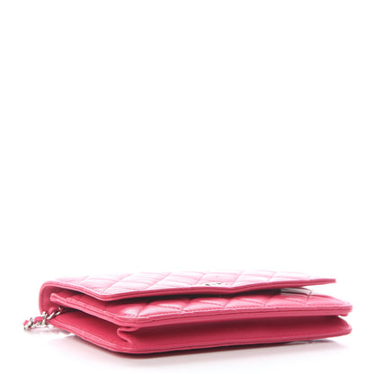Chanel Lambskin Quilted Wallet on Chain WOC Pink 4 of 11