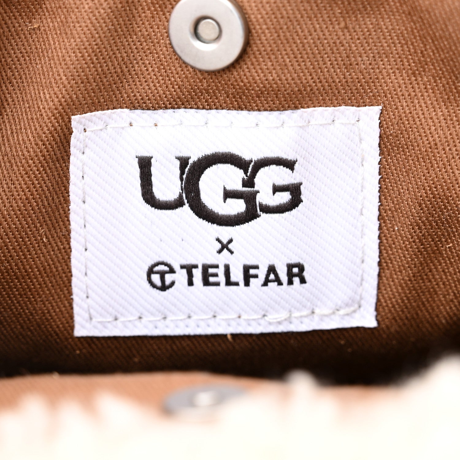 Telfar X UGG Suede Shearling Small Shopping Bag Chestnut 6 of 12
