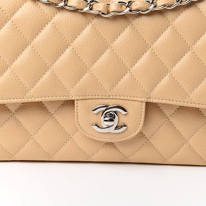 Chanel Caviar Quilted Medium Double Flap Beige Clair 10 of 10