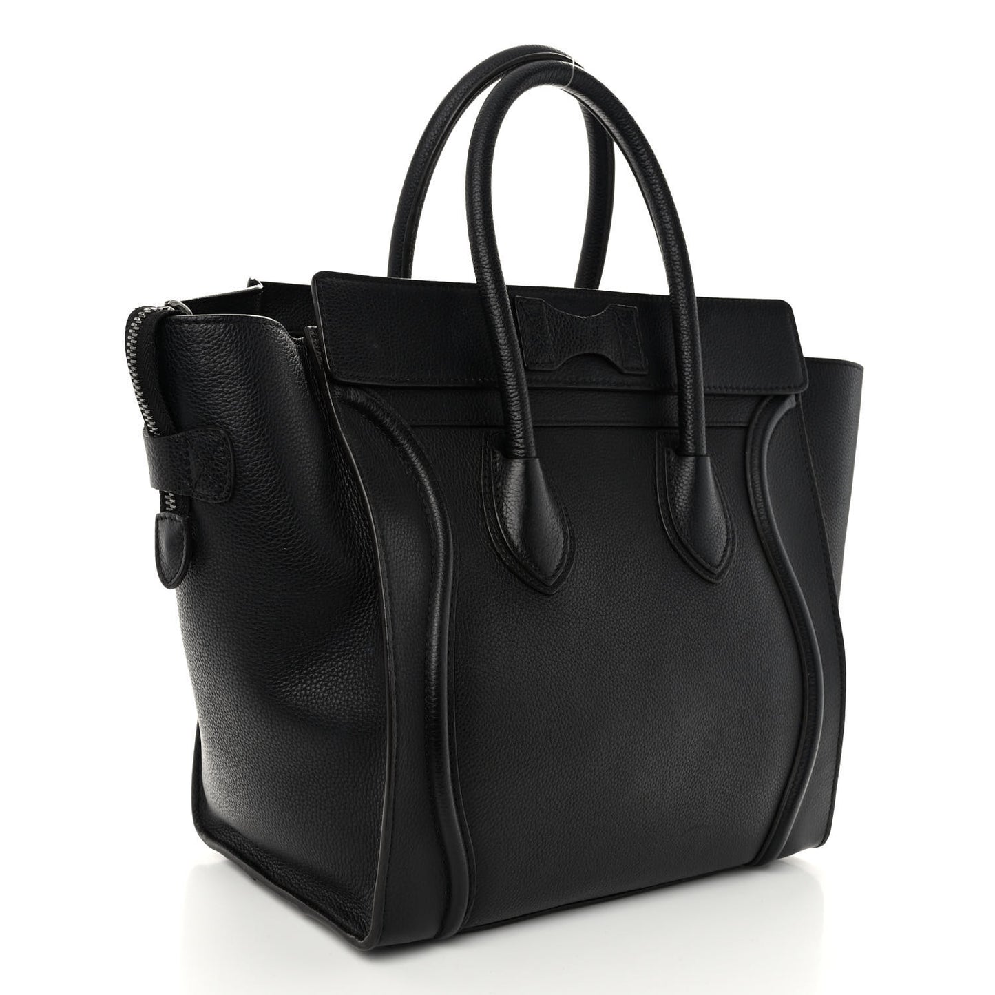 Drummed Calfskin Mini Luggage Black