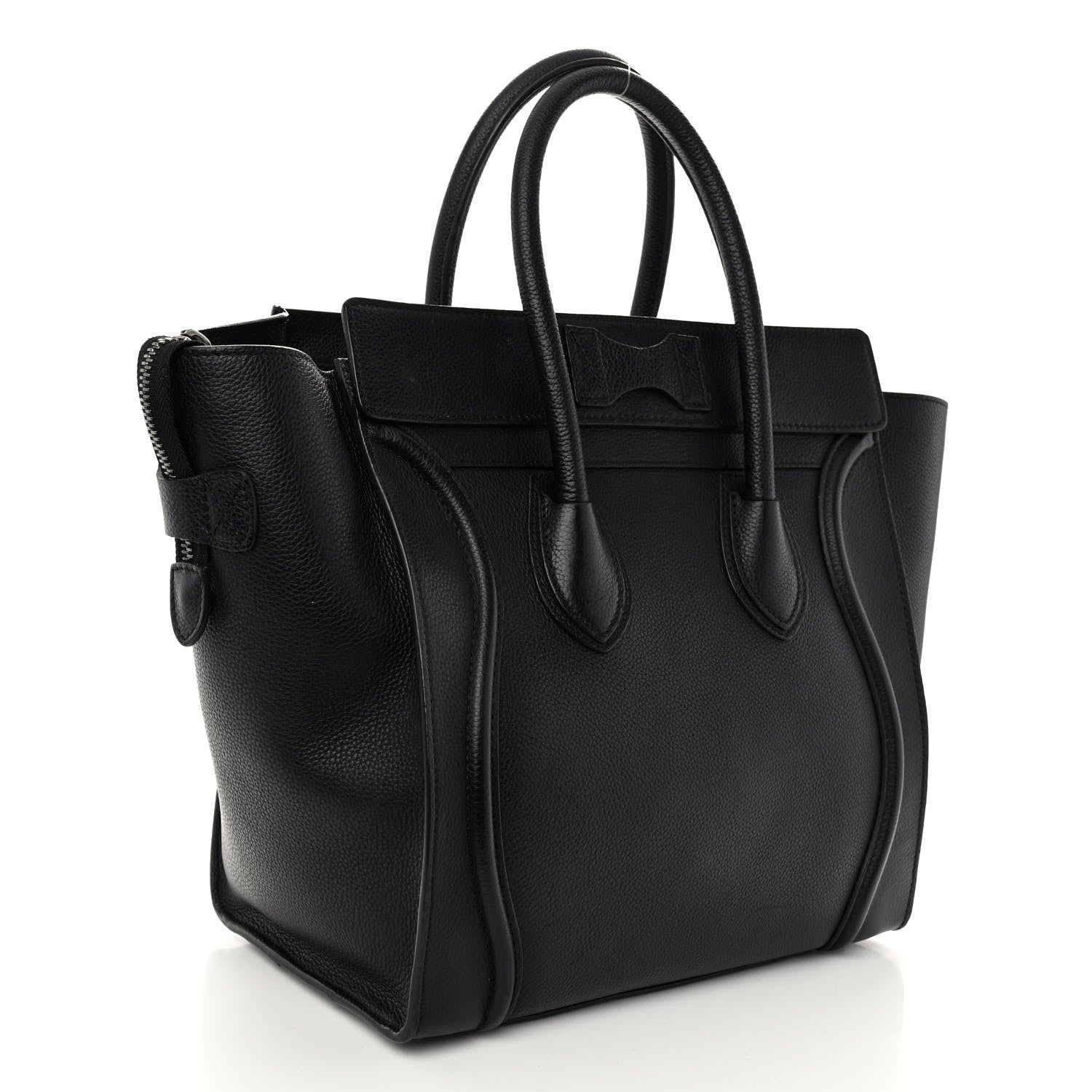 Celine Drummed Calfskin Mini Luggage Black 3 of 10