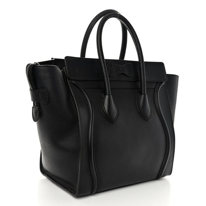Celine Drummed Calfskin Mini Luggage Black 3 of 10