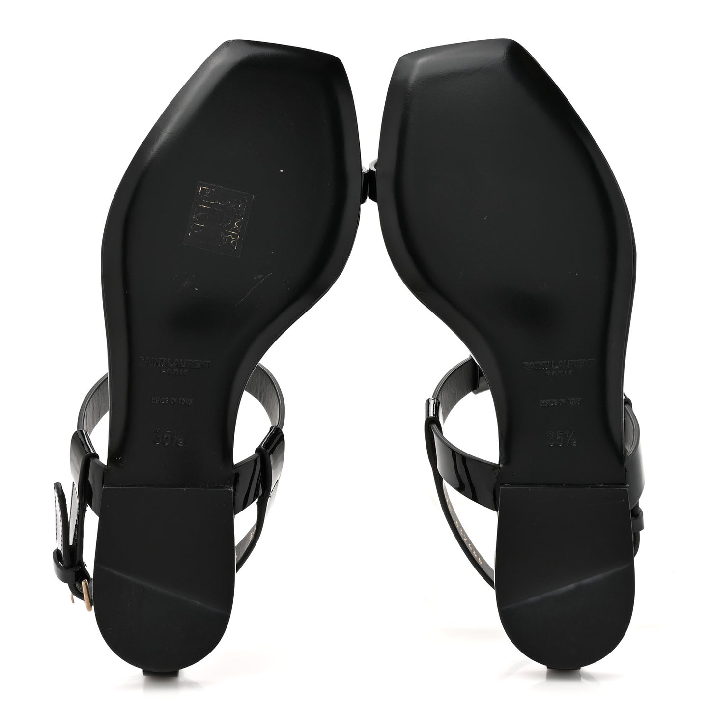 Vitello Vernice Soft Cassandra 05 Monogram Sandals 35.5 Black