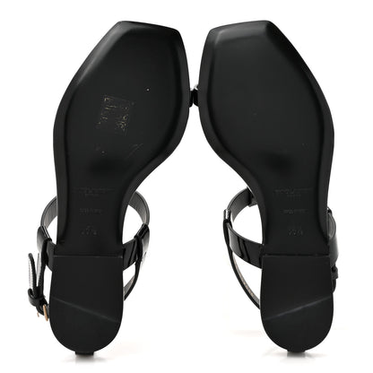 Saint Laurent Vitello Vernice Soft Cassandra 05 Monogram Sandals 35.5 Black 6 of 11