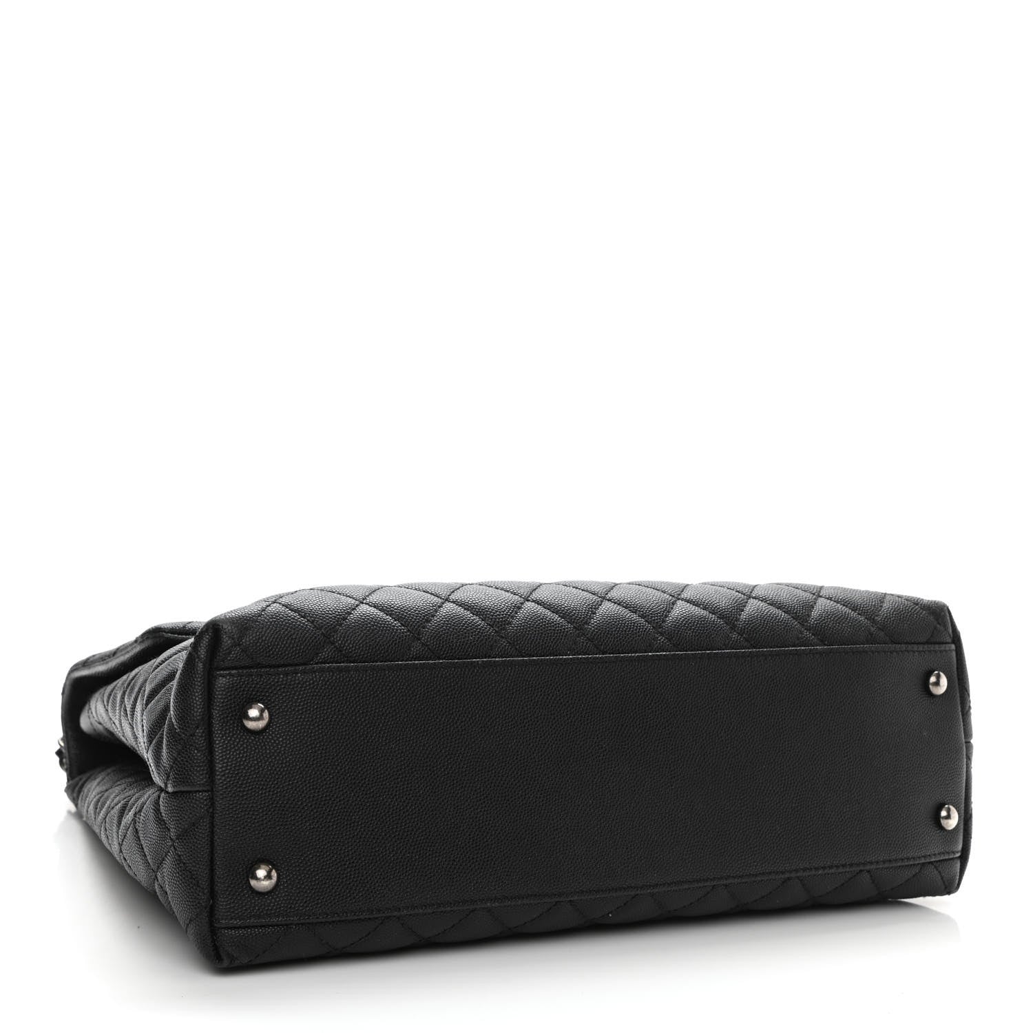 Chanel Caviar Liazard Quilted Large Coco Handle Flap Black 4 of 10