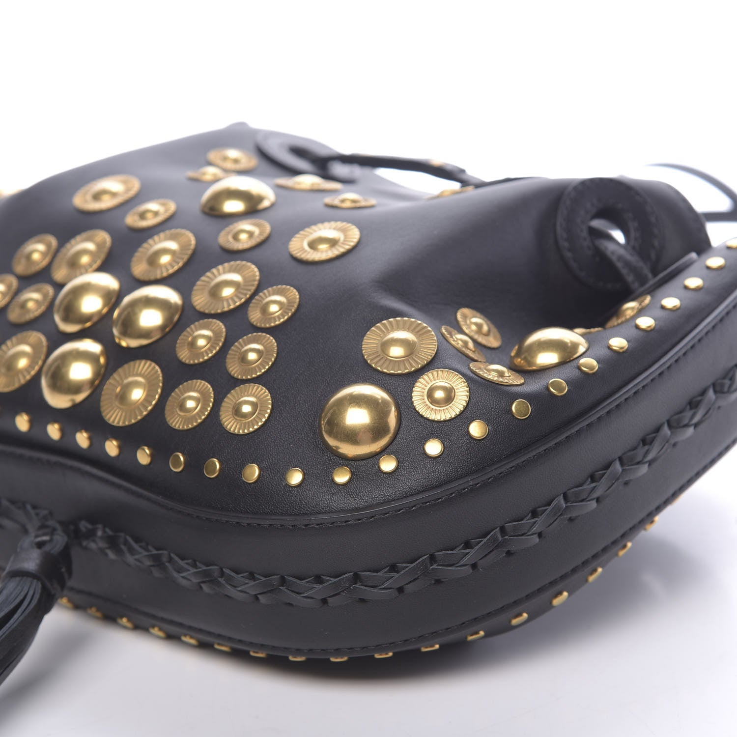 Chloe Lambskin Studded Small Inez Drawstring Bag Black 9 of 9