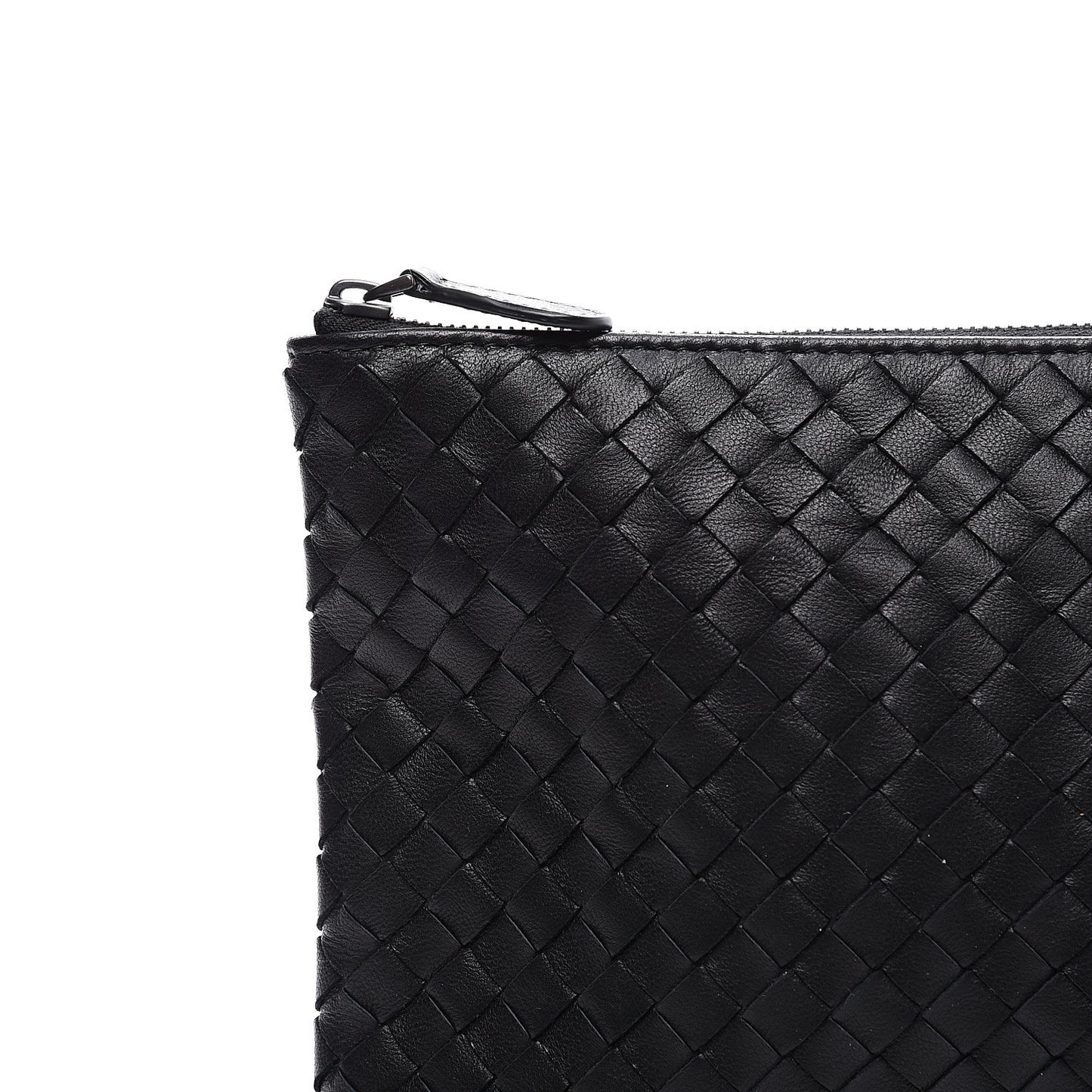 Nappa Intrecciato Zip Pouch Black