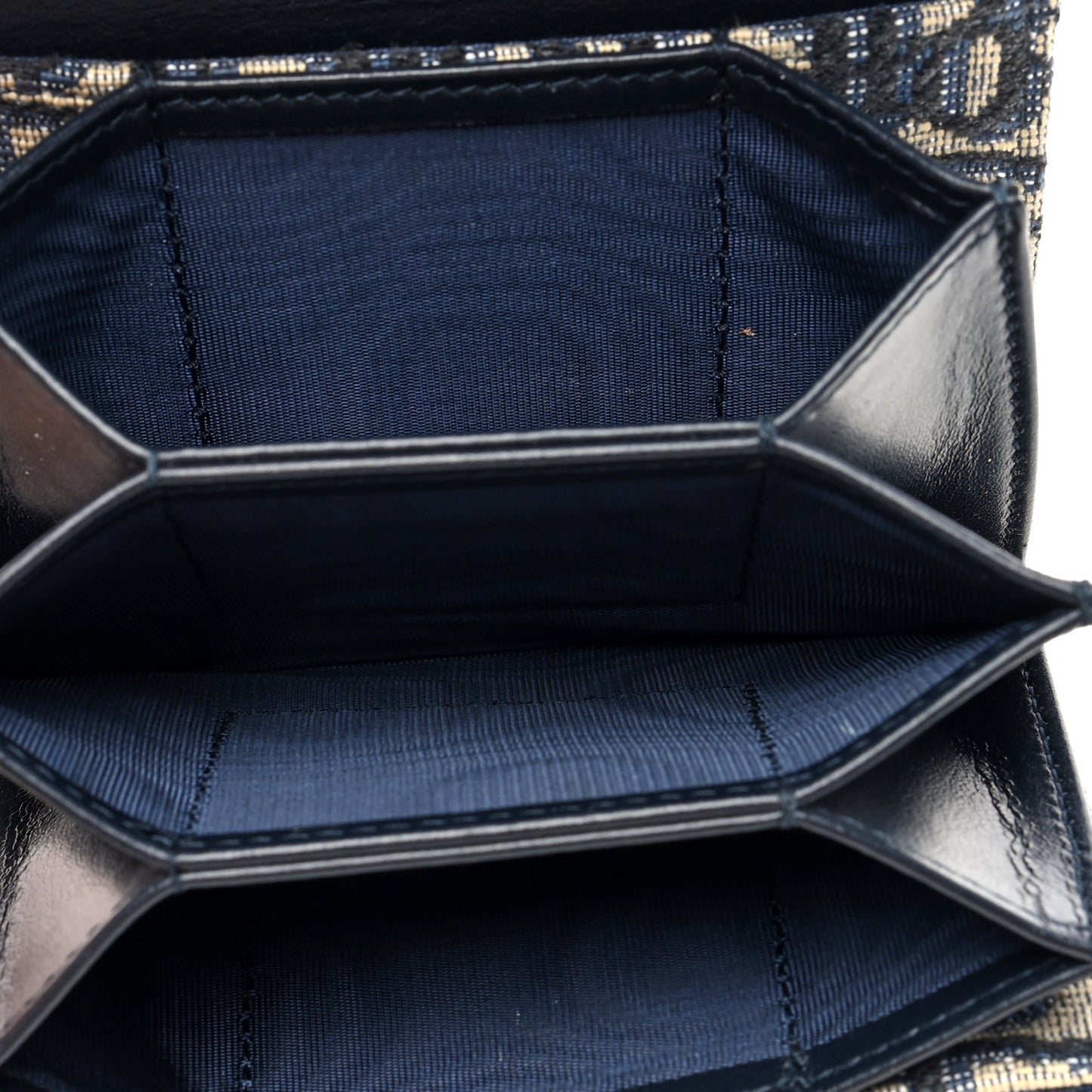 Oblique Saddle 5-Gusset Card Holder Blue