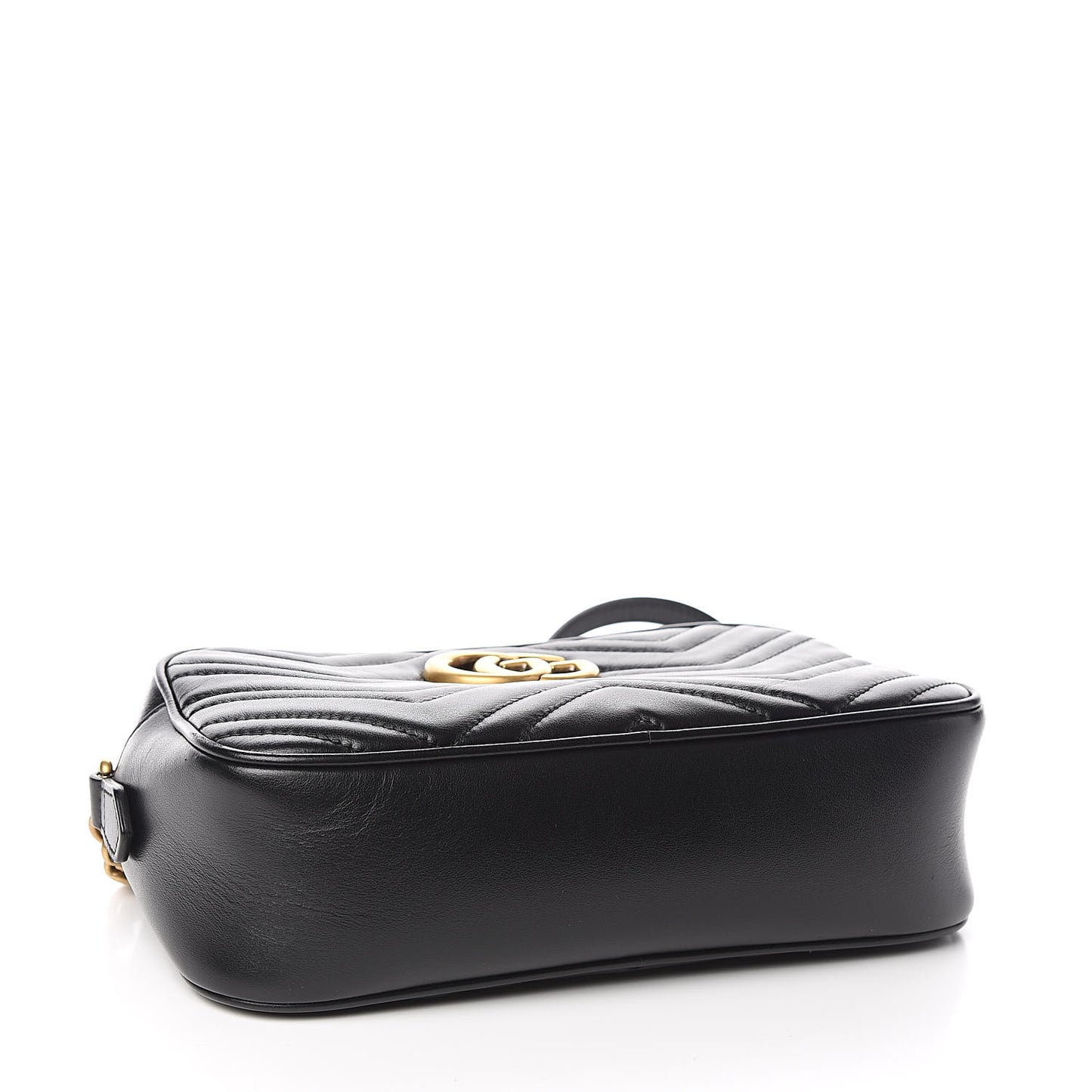 Calfskin Matelasse Small GG Marmont Chain Shoulder Bag Black