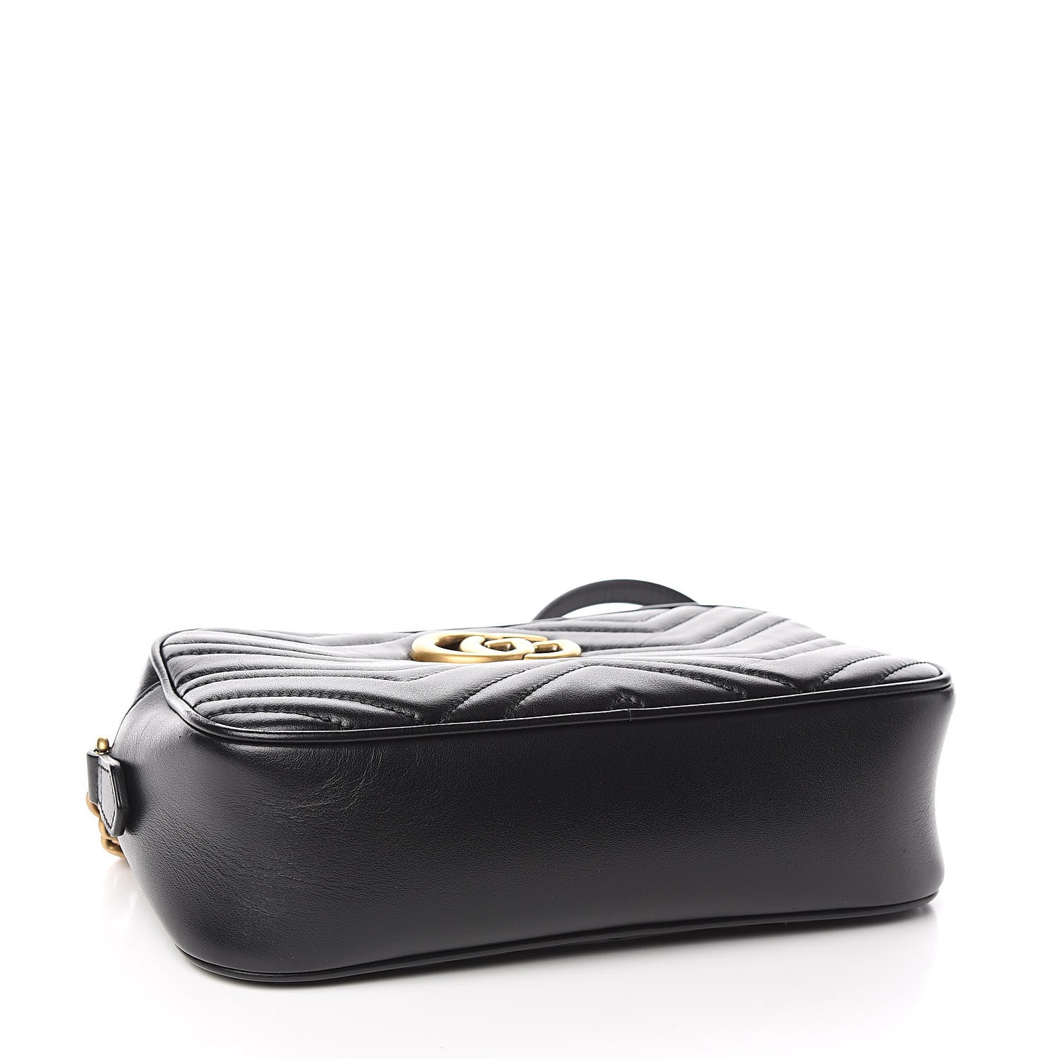 Gucci Calfskin Matelasse Small GG Marmont Chain Shoulder Bag Black 4 of 10