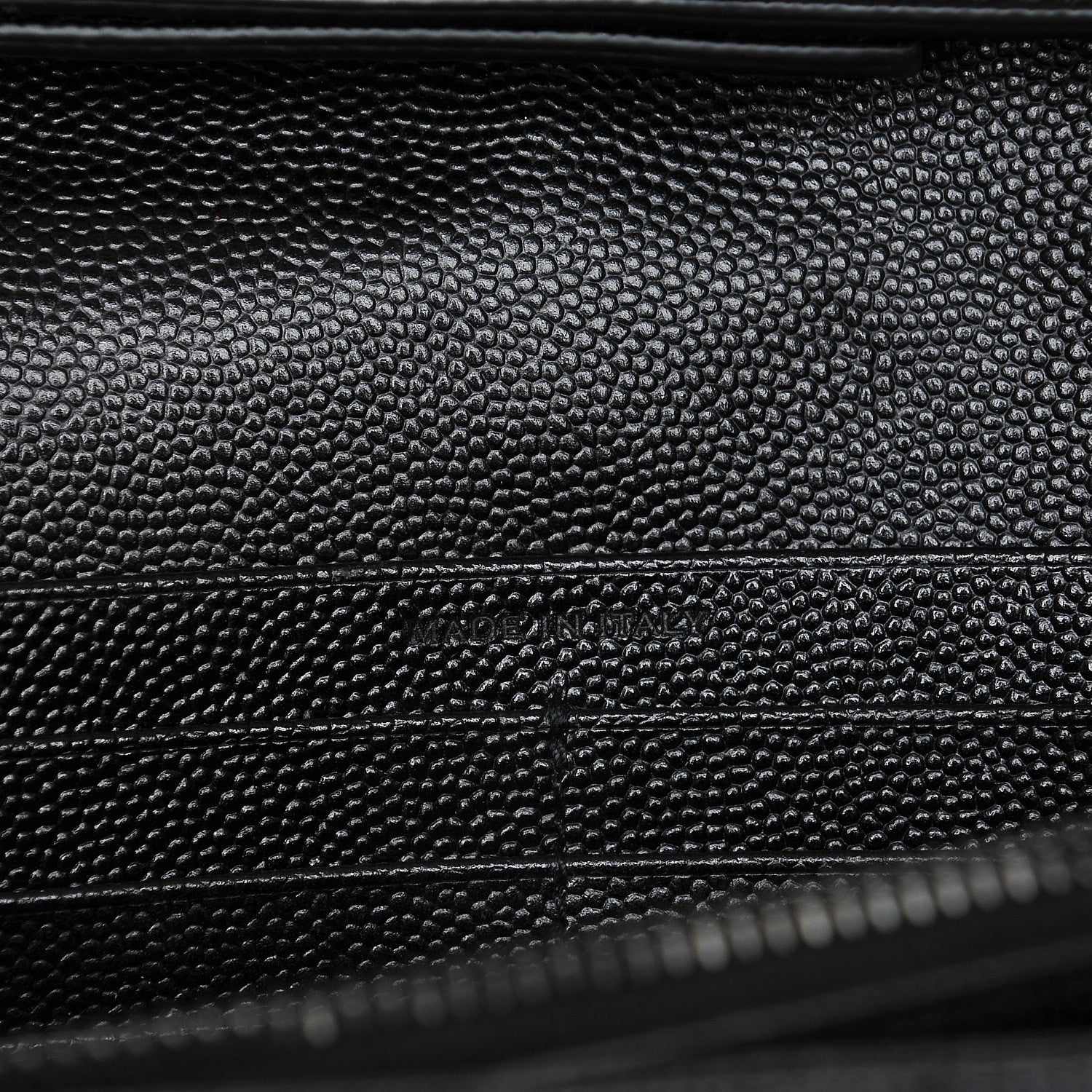 Saint Laurent Grain De Poudre Matelasse Chevron Monogram Chain Wallet Black 6 of 9