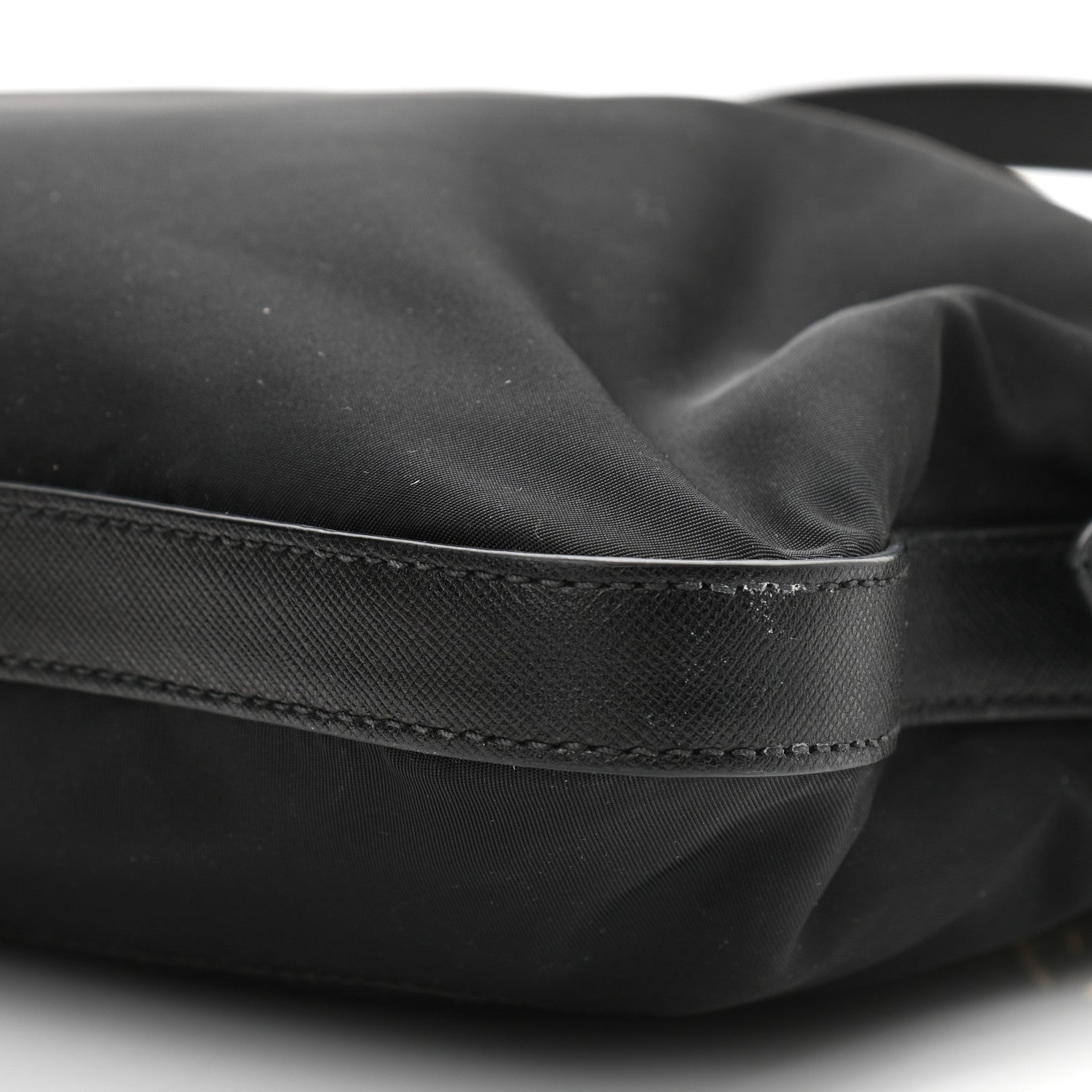 Prada Tessuto Nylon Saffiano Crossbody Bag Black 9 of 10