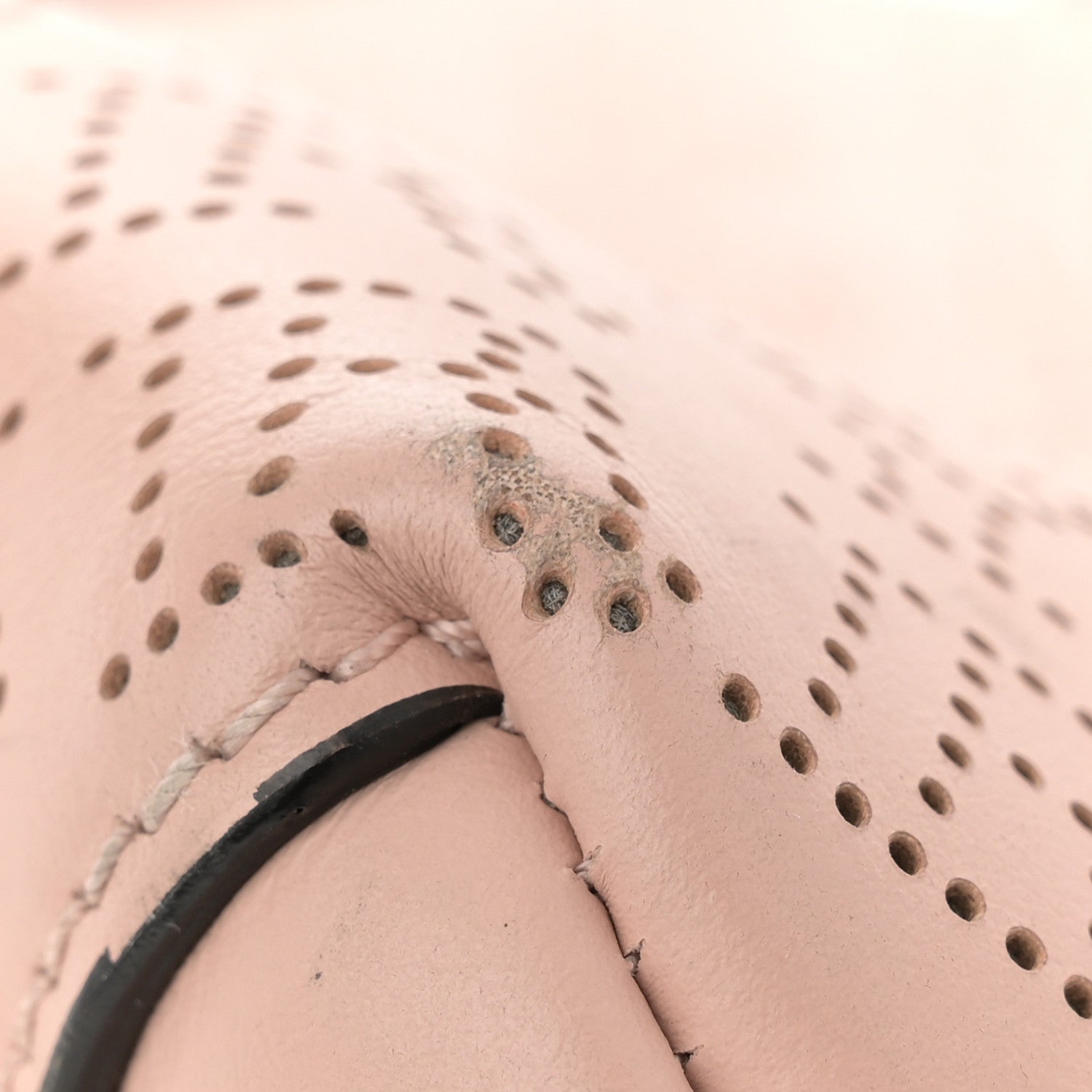Burberry Calfskin Perforated Medium Banner Tote Pale Fawn Pink 13 of 13