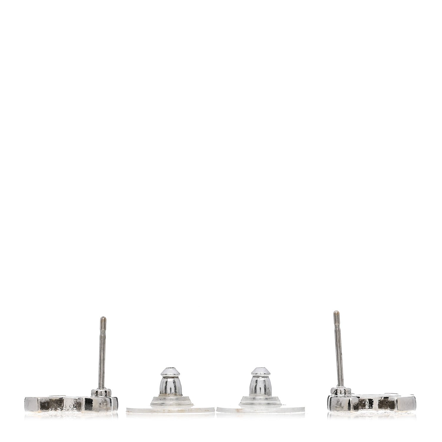 Chanel Crystal Mini CC Earrings Silver 3 of 3