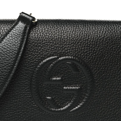 Gucci Pebbled Calfskin Soho Wallet On Chain Black 7 of 9