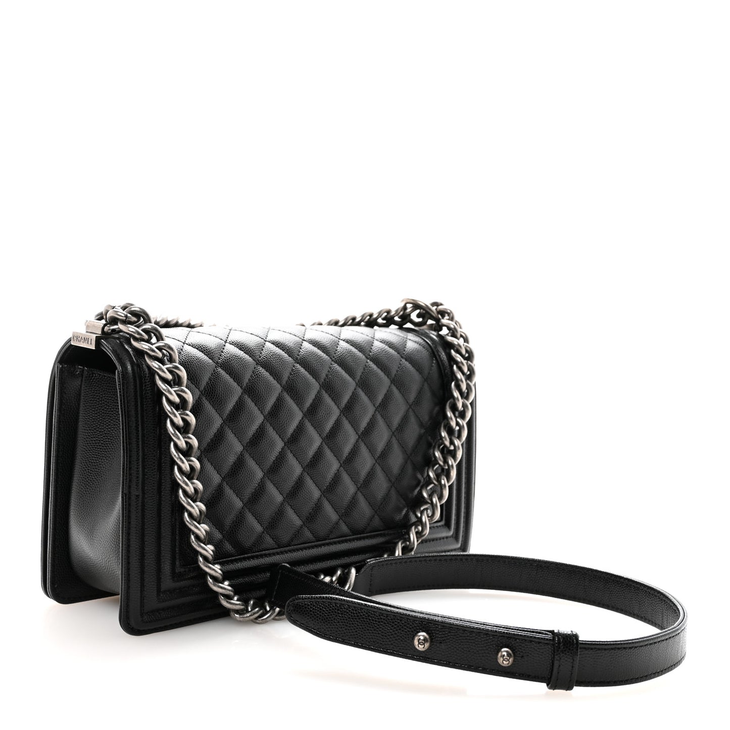 Caviar Quilted Medium Boy Flap Black