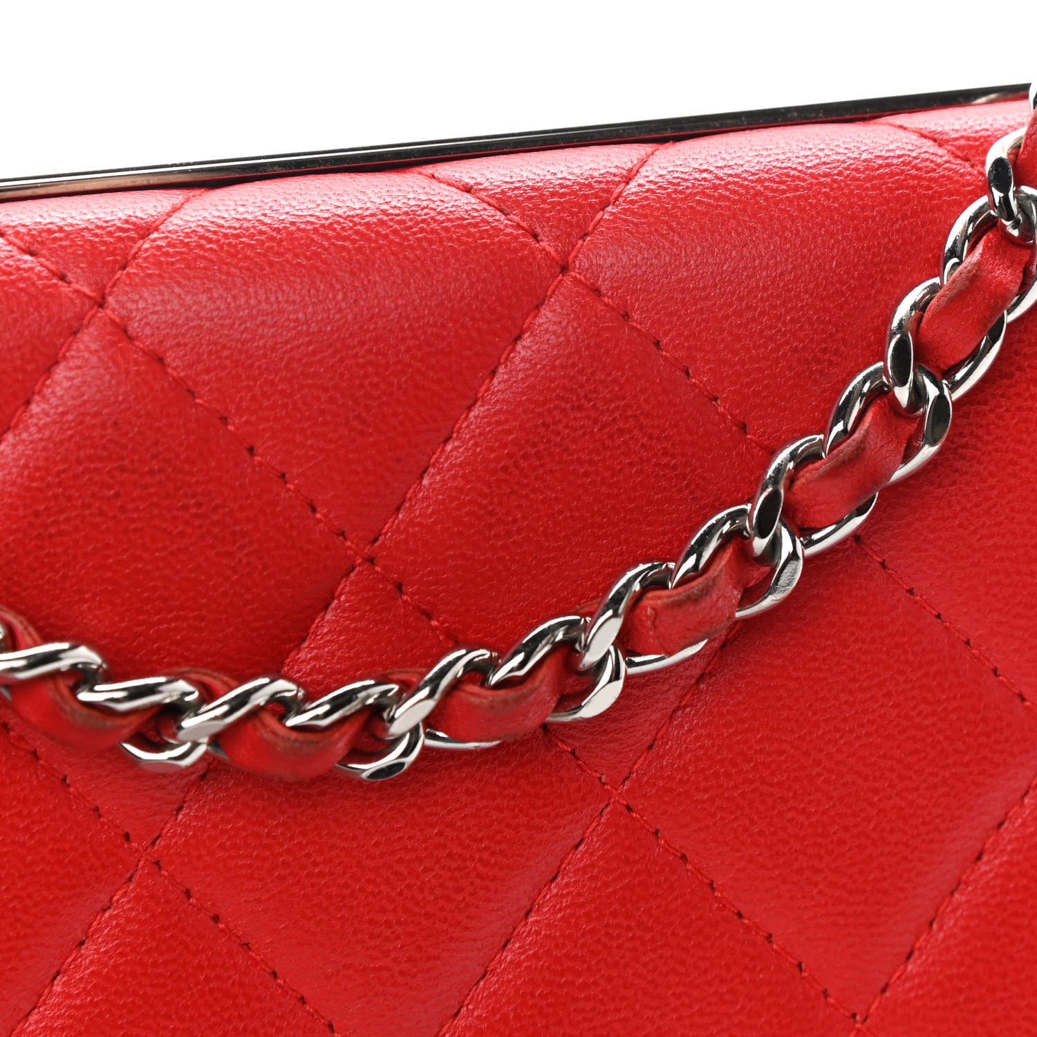 Chanel Lambskin Quilted Trendy CC Wallet On Chain WOC Red 12 of 12