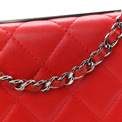 Chanel Lambskin Quilted Trendy CC Wallet On Chain WOC Red 12 of 12