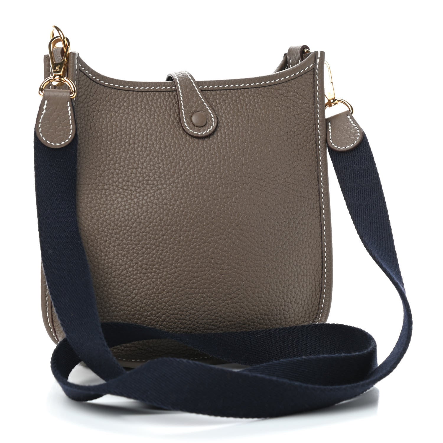 Hermes Taurillon Clemence Amazone Evelyne TPM Etoupe Bleu Indigo 3 of 9