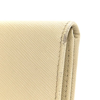 Prada Saffiano Metal Bi-Fold Wallet Cera 9 of 13