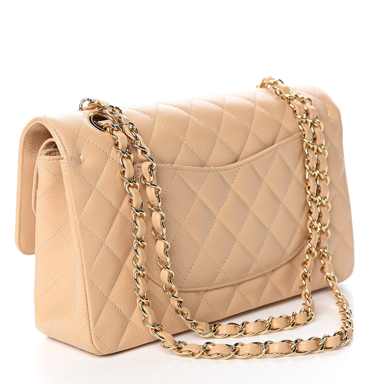 Chanel Caviar Quilted Medium Double Flap Beige 2 of 10