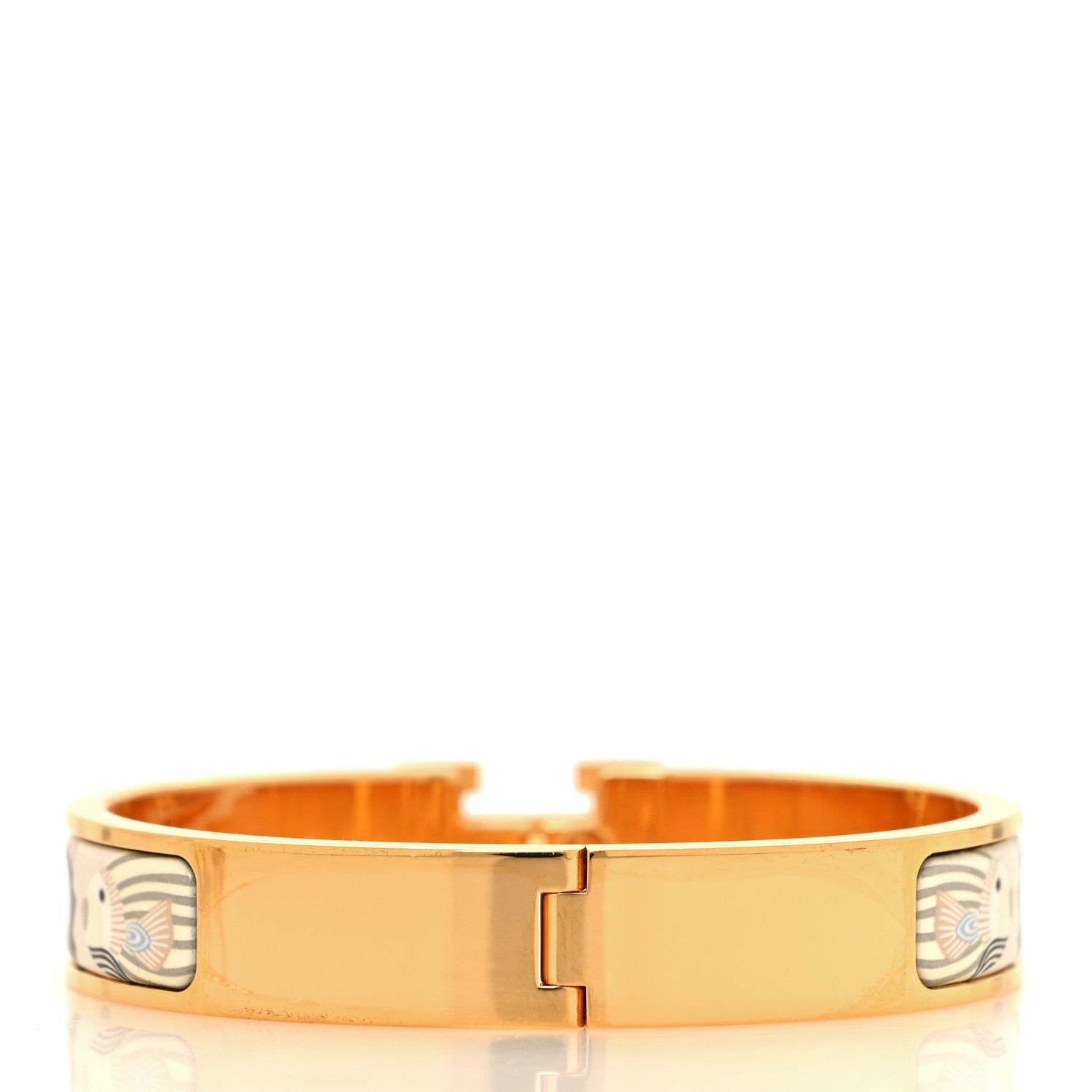 Hermes Enamel Printed Narrow Lanternes Ballons et Cocarde Clic Clac H Bracelet GM Lumiere 3 of 5