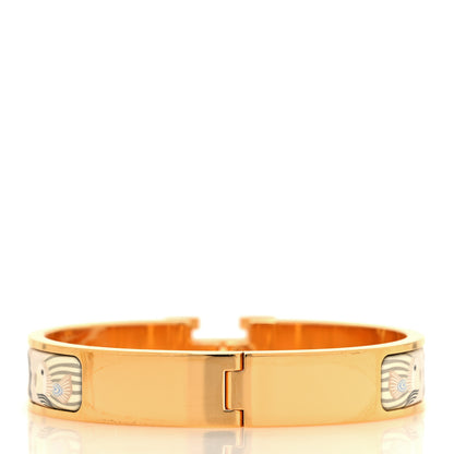 Hermes Enamel Printed Narrow Lanternes Ballons et Cocarde Clic Clac H Bracelet GM Lumiere 3 of 5