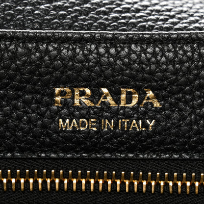 Prada Vitello Daino Soft Flap Shoulder Bag Black 6 of 10