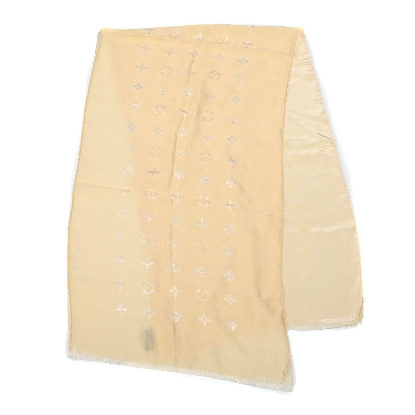 Silk Acetate Monogram Scarf Beige
