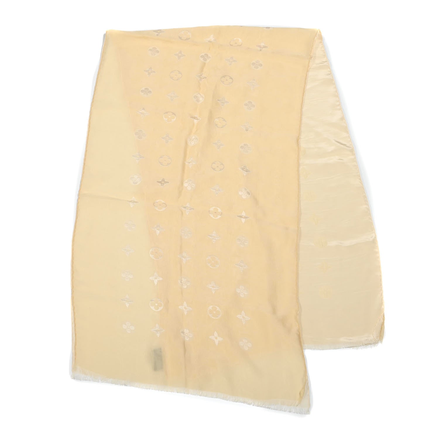 Louis Vuitton Silk Acetate Monogram Scarf Beige 2 of 4