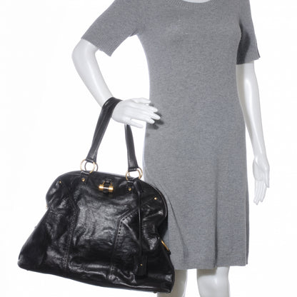 Saint Laurent Leather Oversized Muse Dark Brown 2 of 9