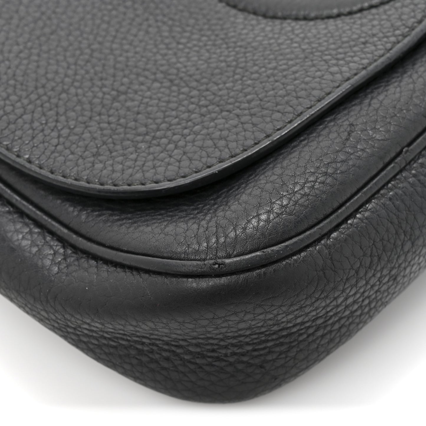 Pebbled Calfskin Medium Soho Flap Crossbody Black