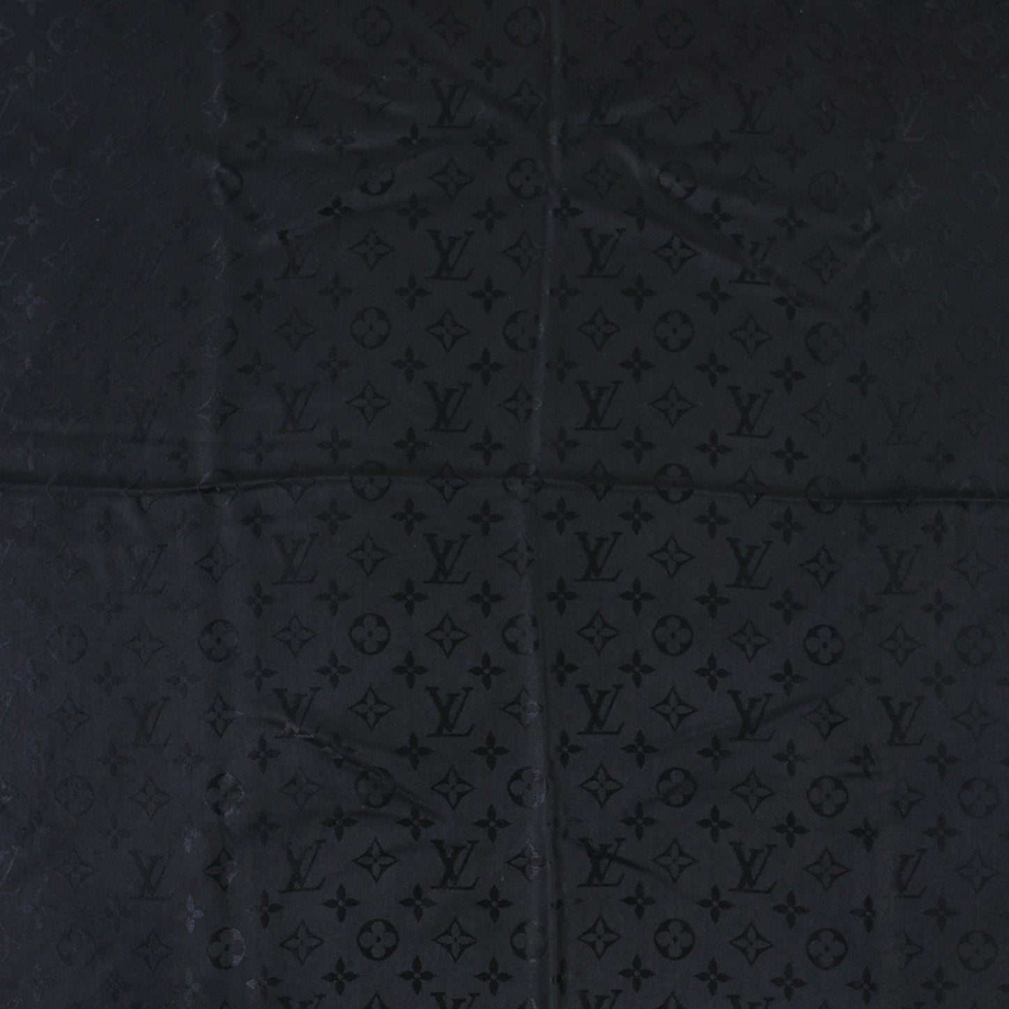 Silk Wool Monogram Shawl Black