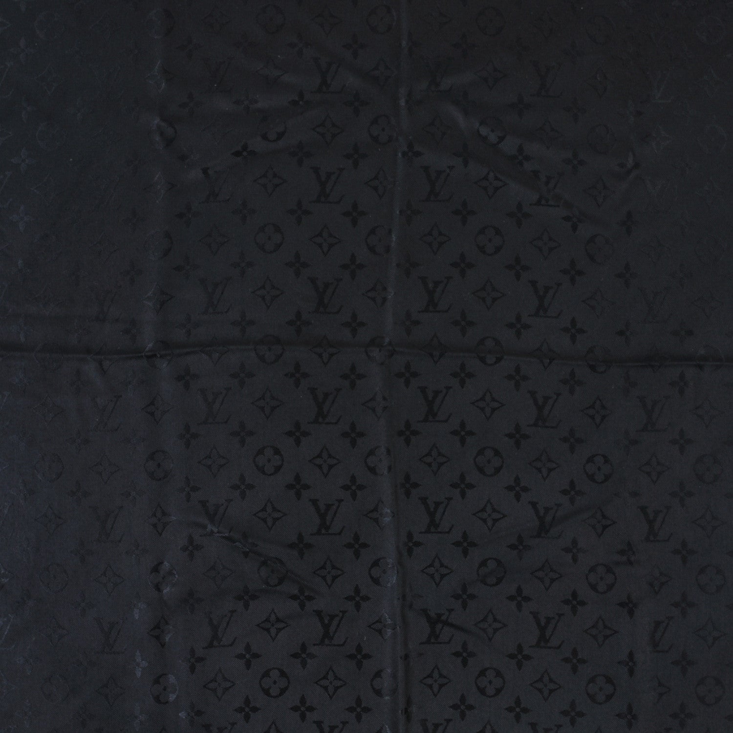 Louis Vuitton Silk Wool Monogram Shawl Black 2 of 4
