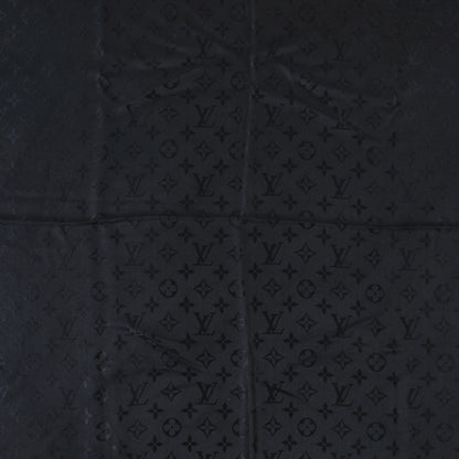 Louis Vuitton Silk Wool Monogram Shawl Black 2 of 4