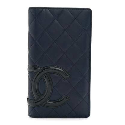 Chanel Calfskin Quilted Cambon Yen Wallet Blue 1 of 10