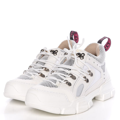 Gucci X SEGA Mesh Calfskin Suede Womens Flashtrek Sneakers 36.5 Great White 3 of 11