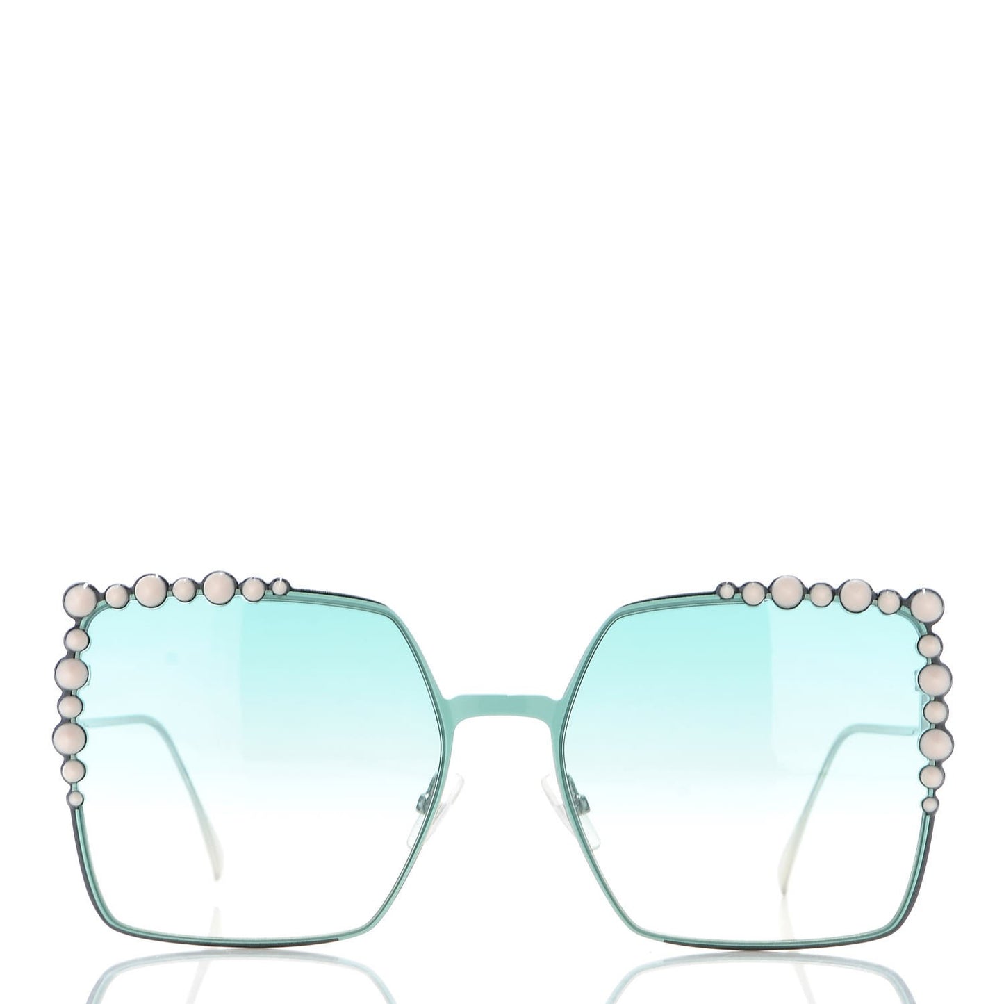 Metal Dots Square Sunglasses FF 0259/S Green Palladium