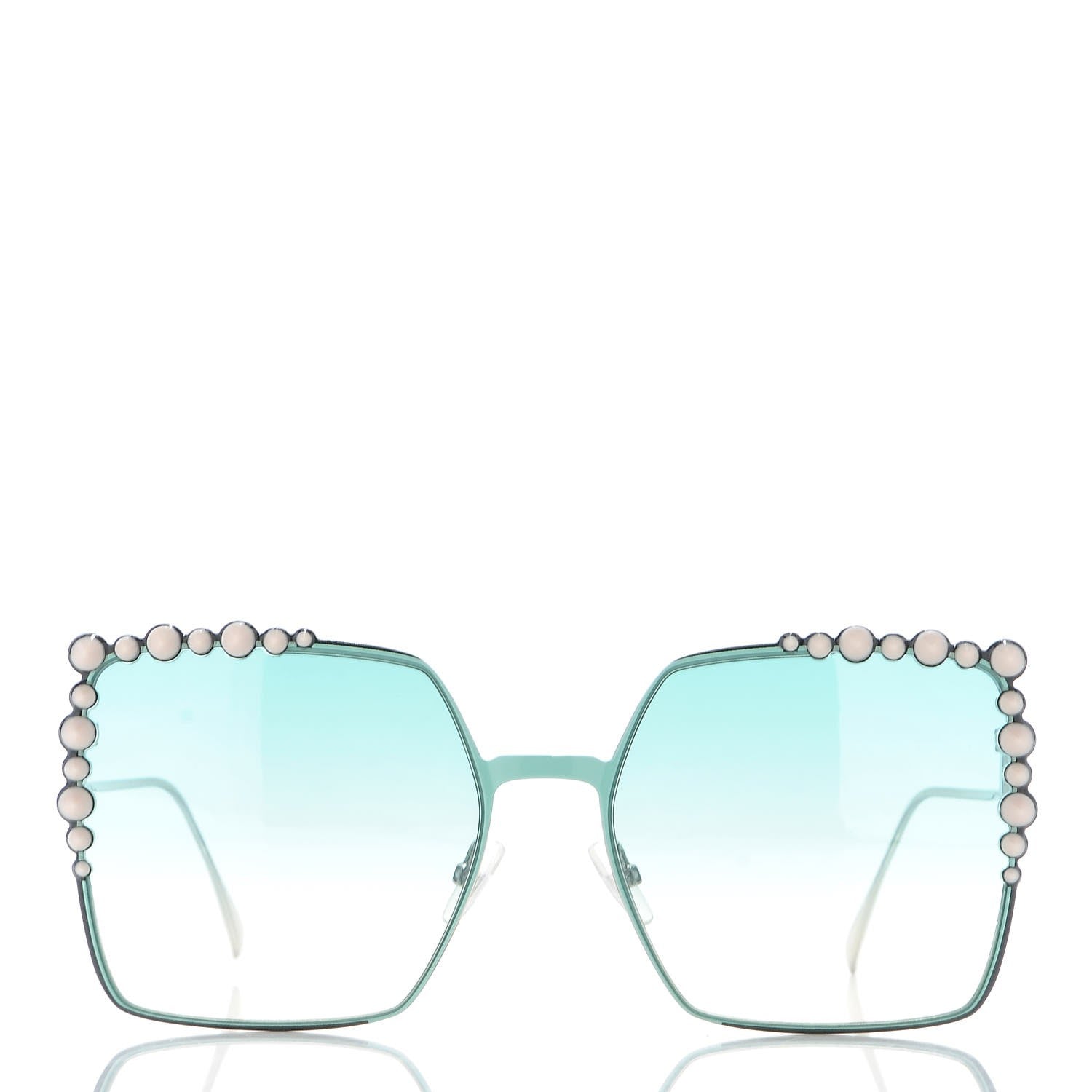 Fendi Metal Dots Square Sunglasses FF 0259/S Green Palladium 2 of 9